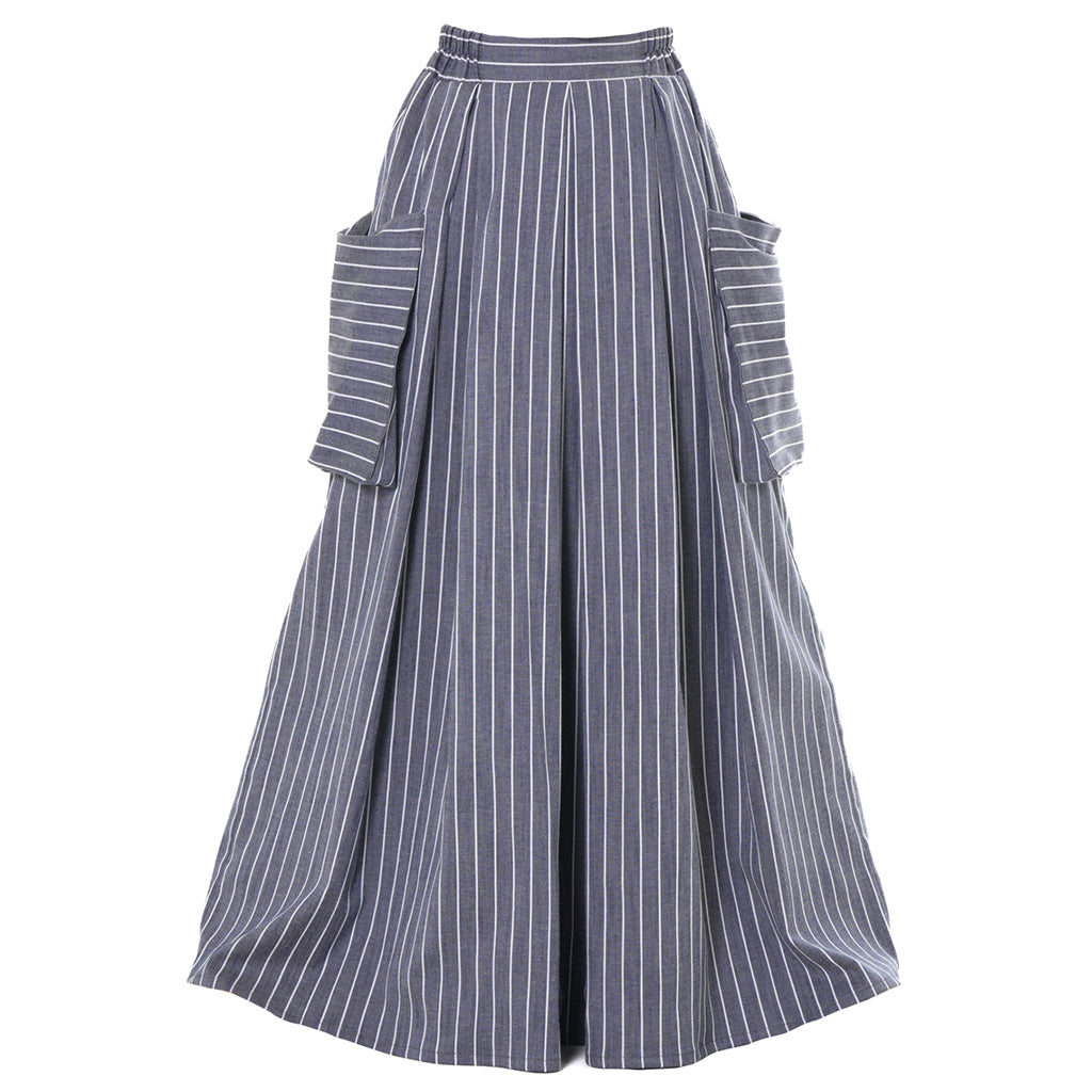 METAMORPHOZA - Maxi Striped Denim Skirt, buy at DOORS NYC