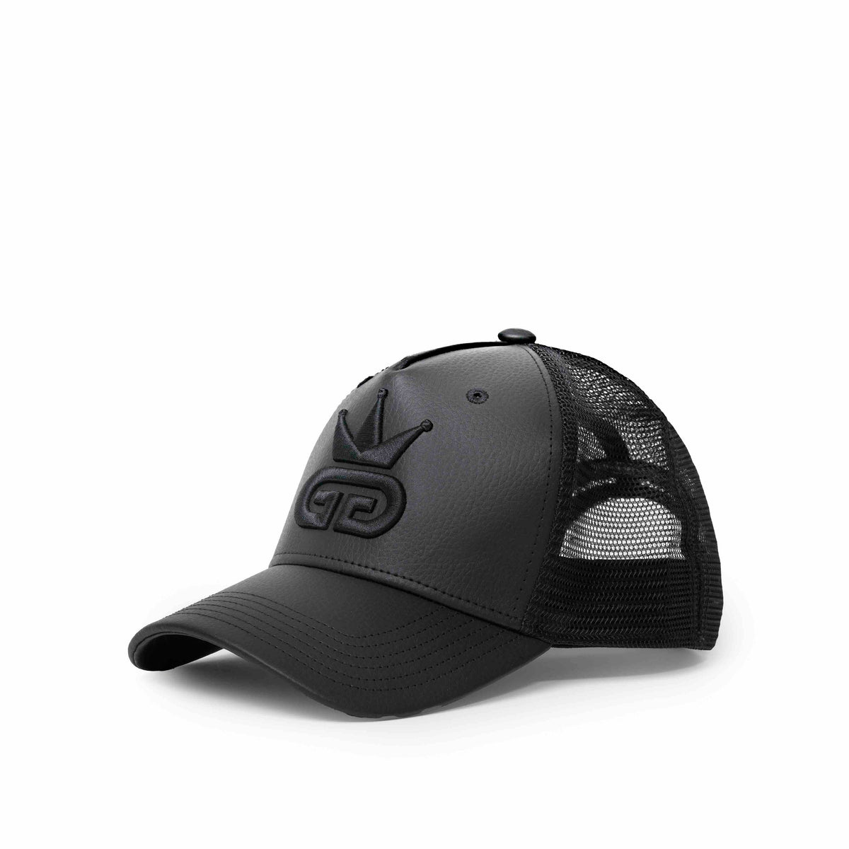 All Black Vegan Leather Hat