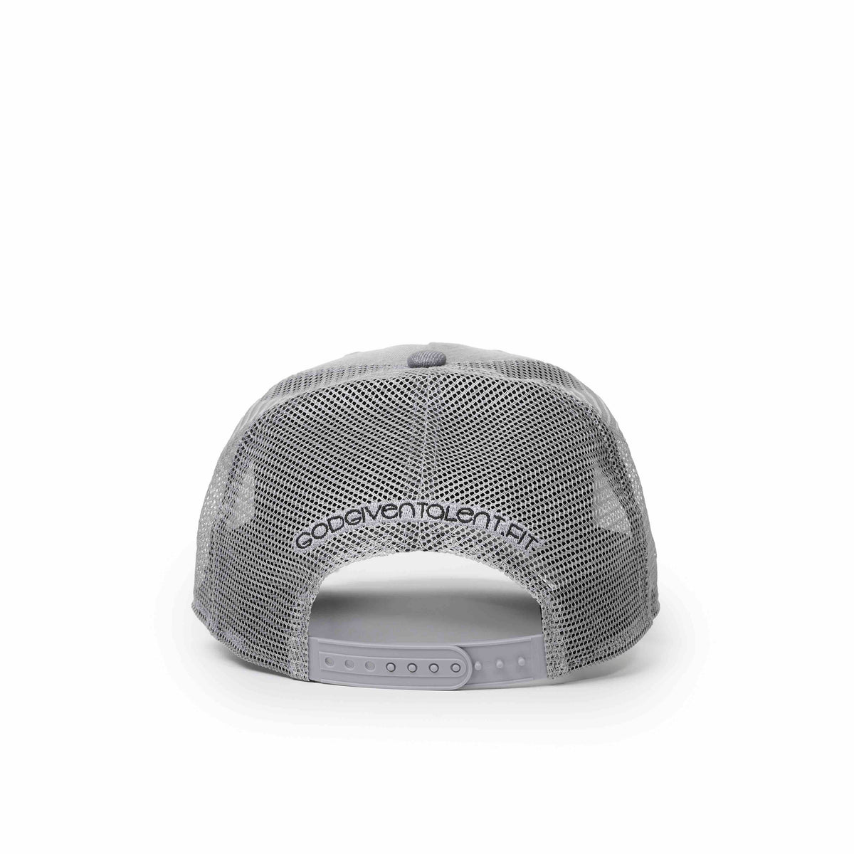 Acid Wash Distressed Grey Denim Mesh Hat