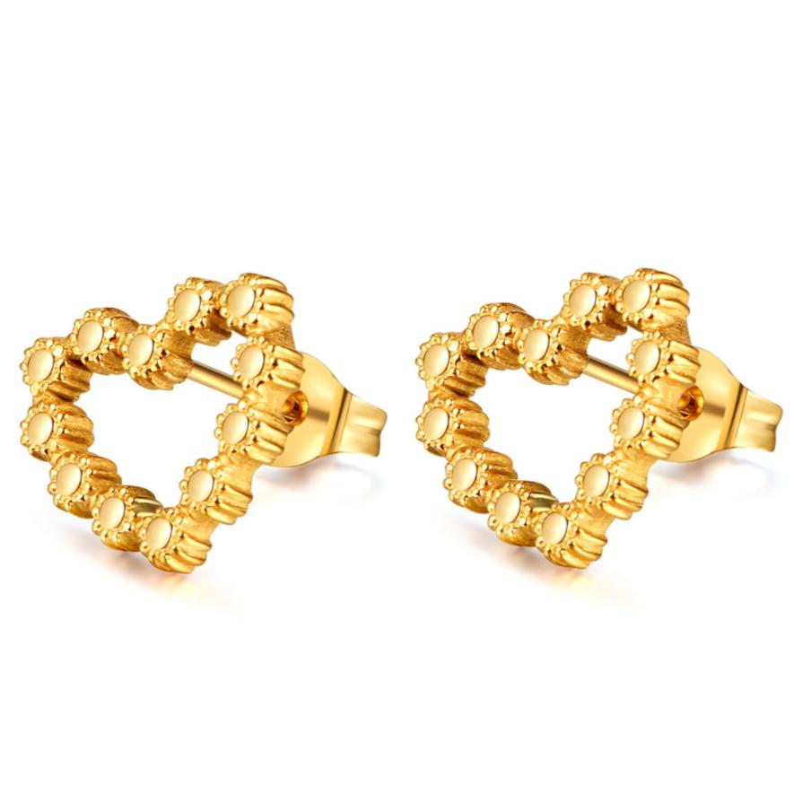 CELOVIS -   Mila Forever Love Heart Stud Earrings | Gold, buy at DOORS NYC