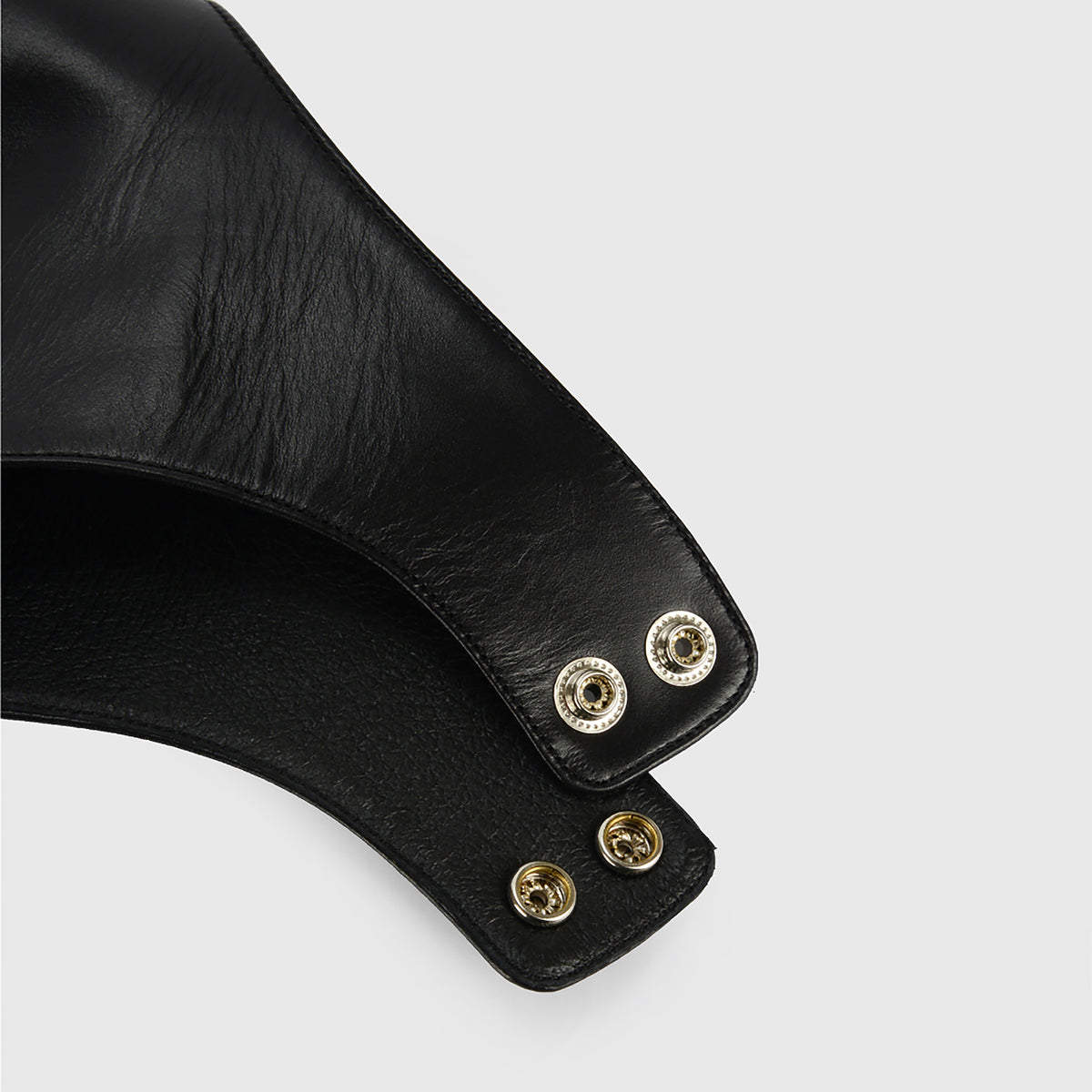 Black Convertible Mid-Calf Leather Boots with Cover