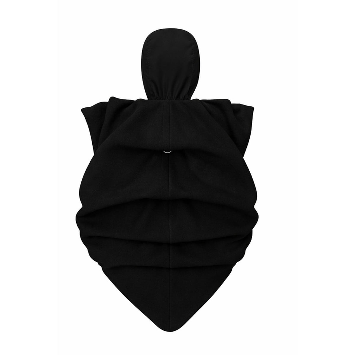 Black vest with hood on a white background
