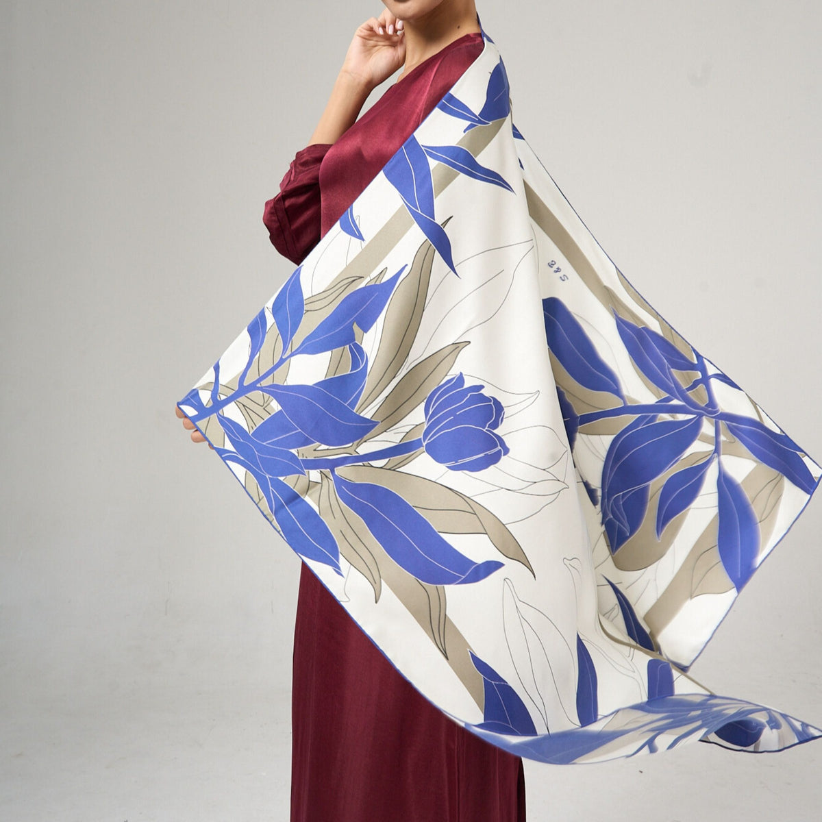 Ivory Botanical Scarf