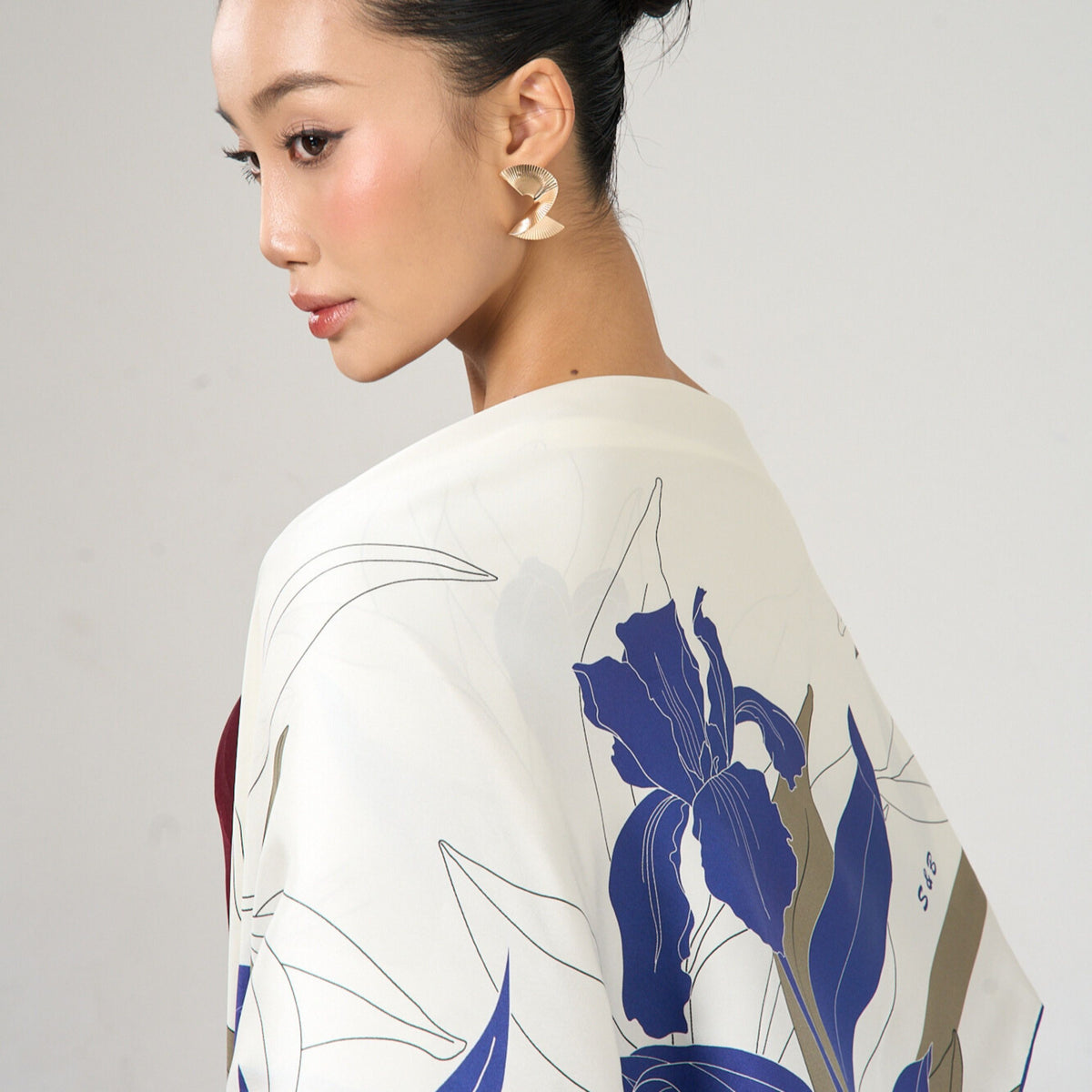 Ivory Botanical Scarf