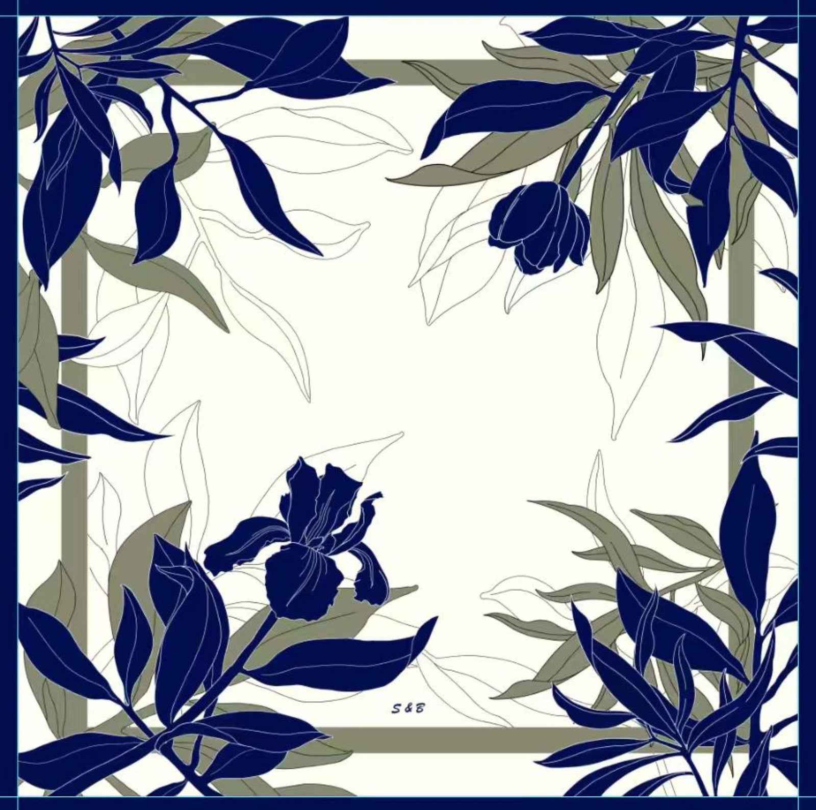 Ivory Botanical Scarf