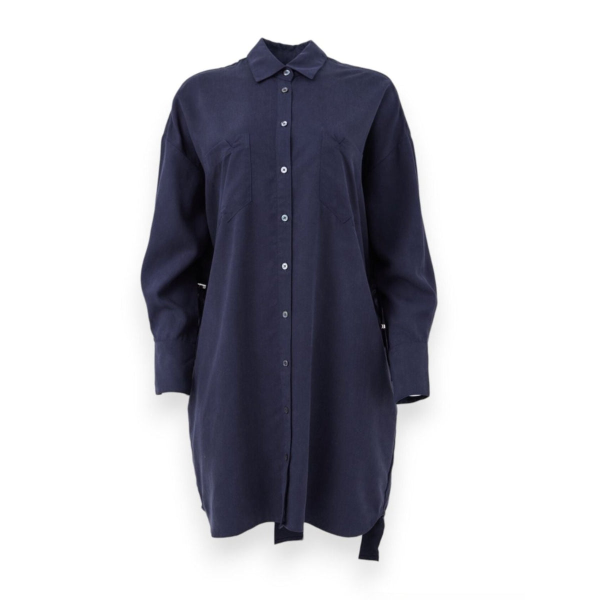 MNK ATELIER - Shirt Dress | Navy PR Sample at DOORS NYC PR showroom
