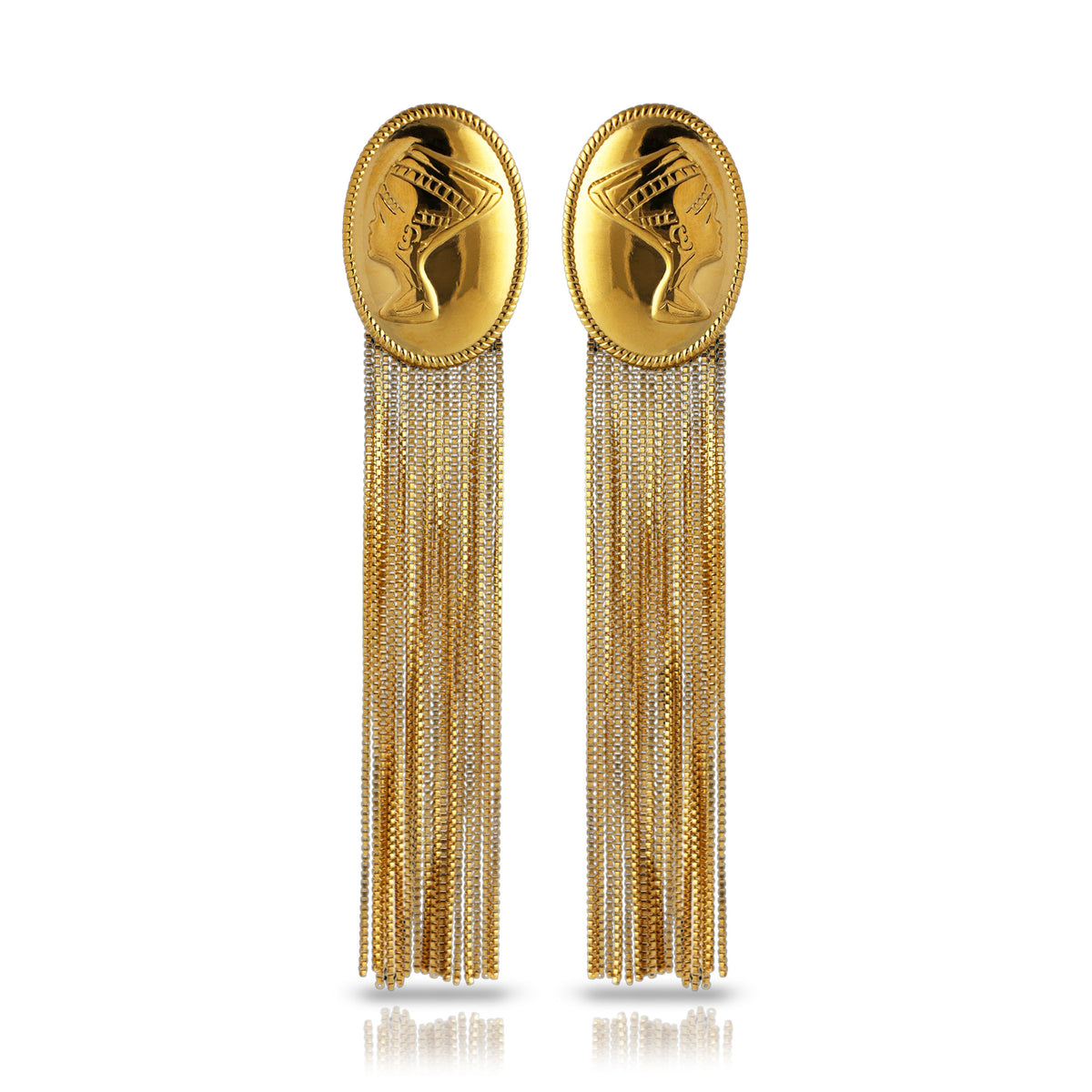 Nefertiti Bust Fringe Earrings