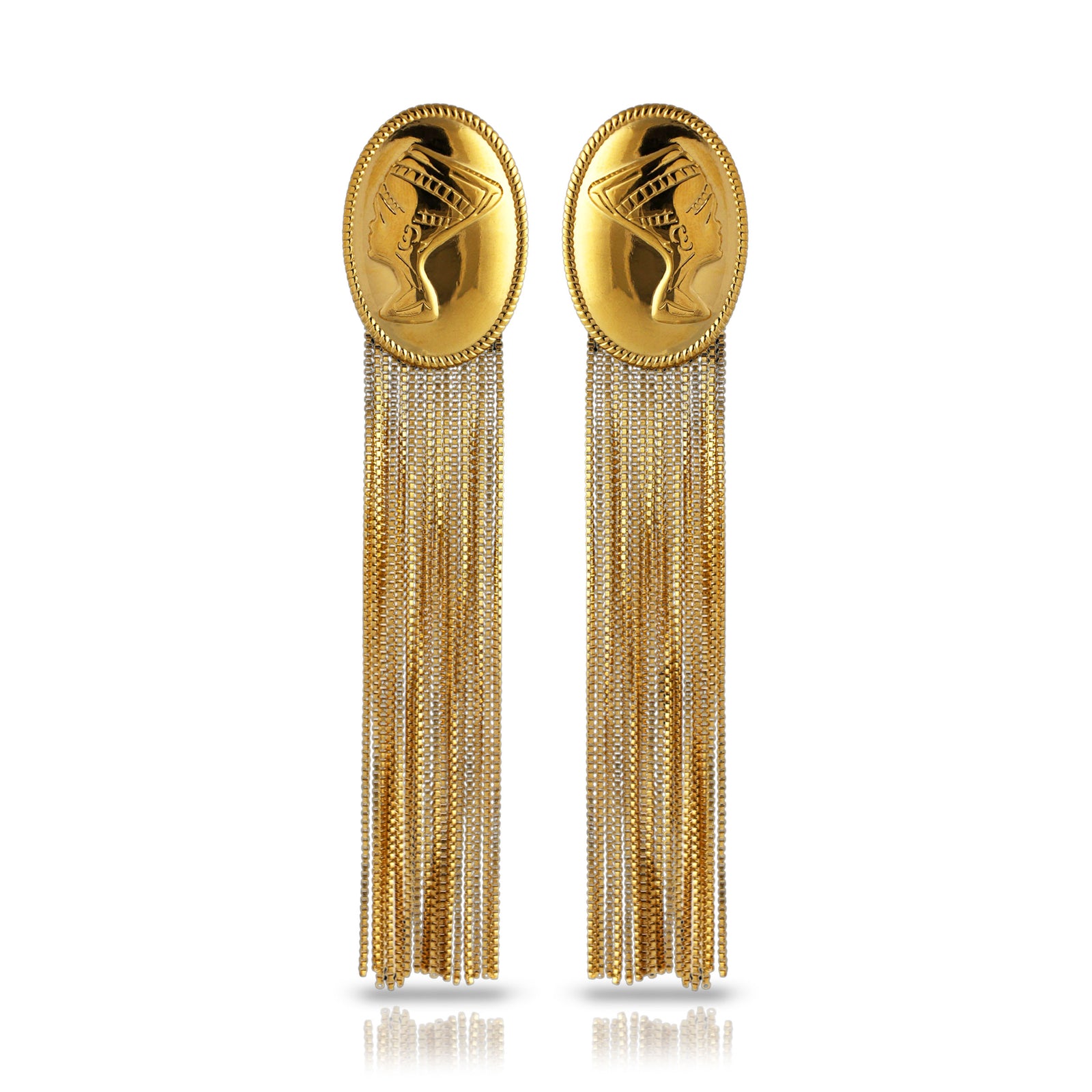 Nefertiti Bust Fringe Earrings