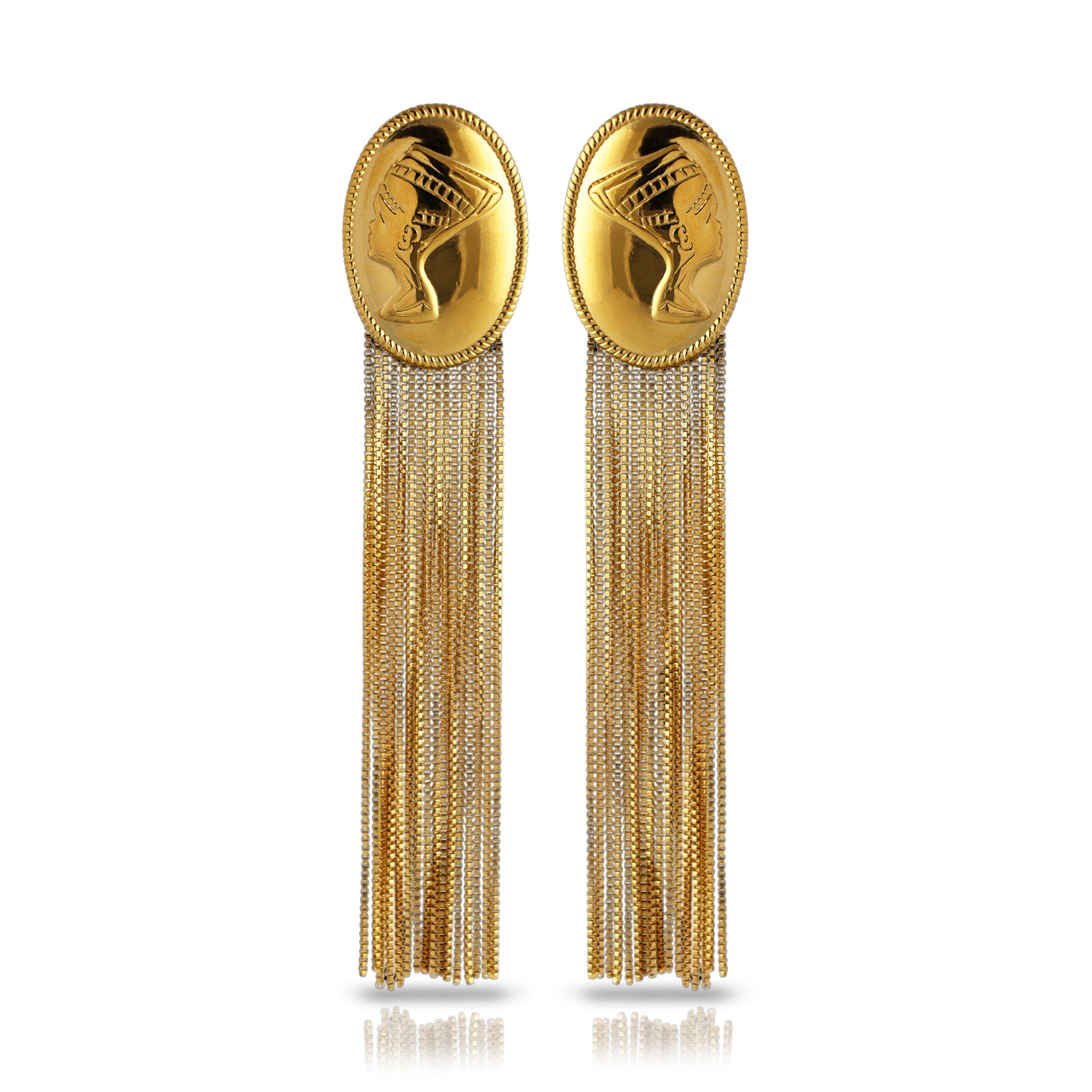 SUCRÉ COUTURE - Nefertiti Bust Fringe Earrings | DOORS NYC