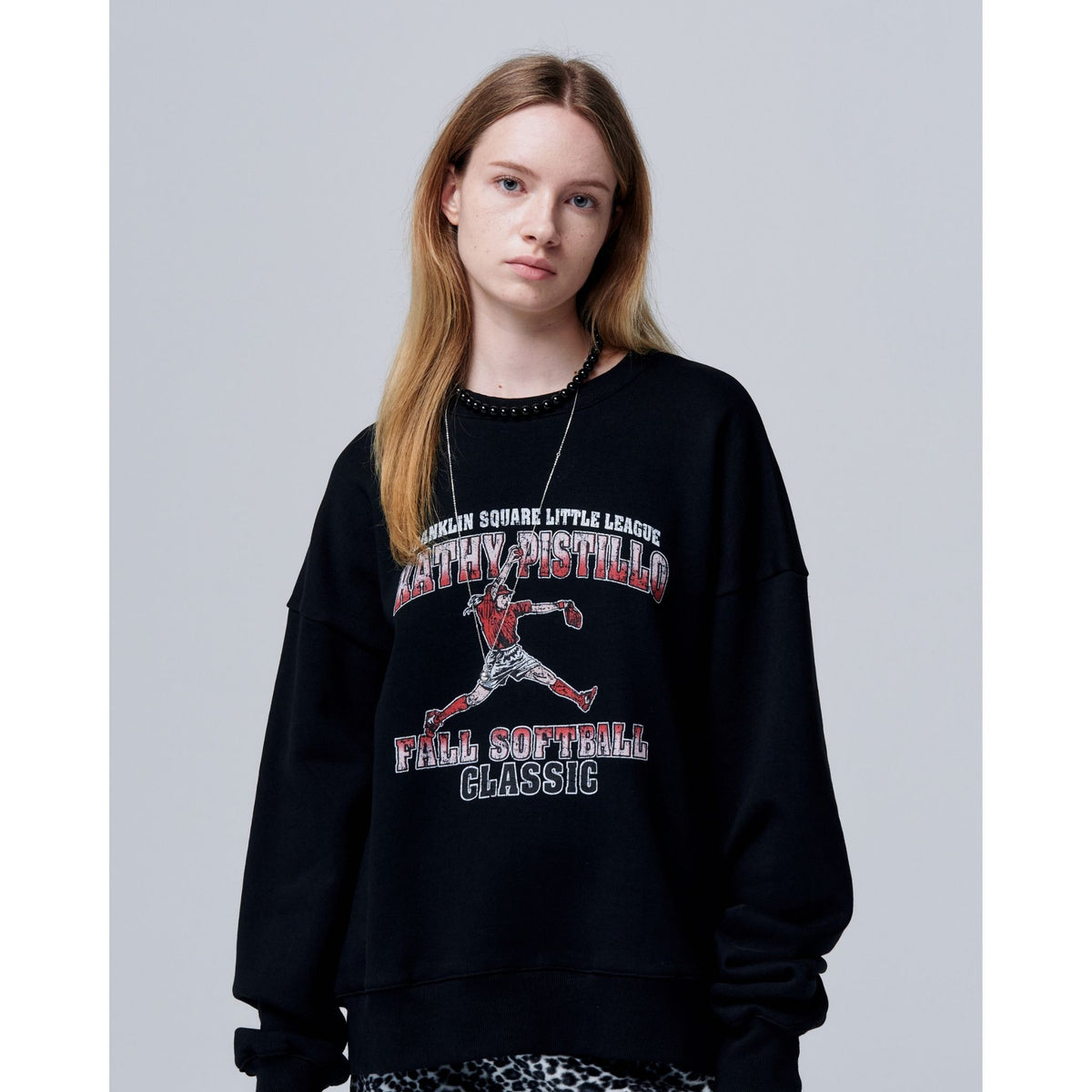 Vintage Ball Sweatshirt with Ribbed Hem