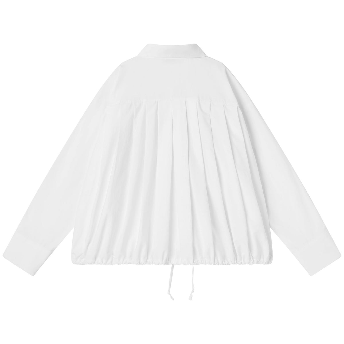 White blouse with long sleeves on a white background