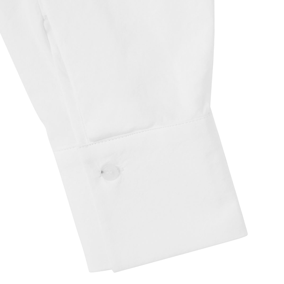White shirt with a button on a white background