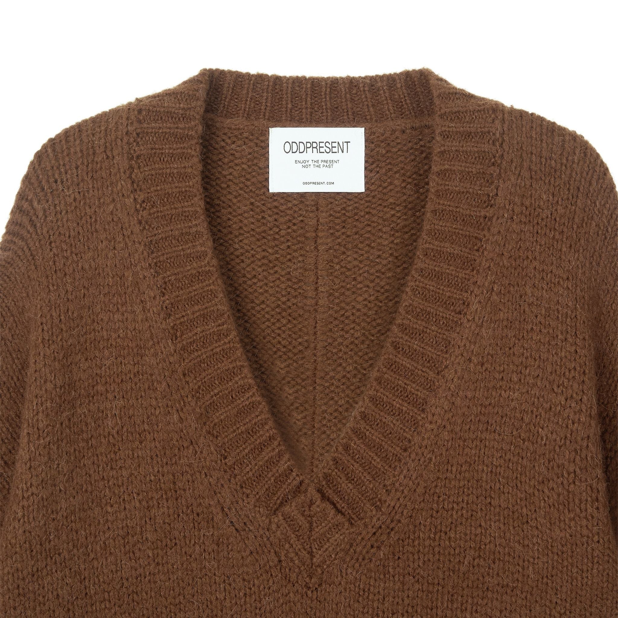 Halo Mohair Knit with V-neck and Long Sleeves