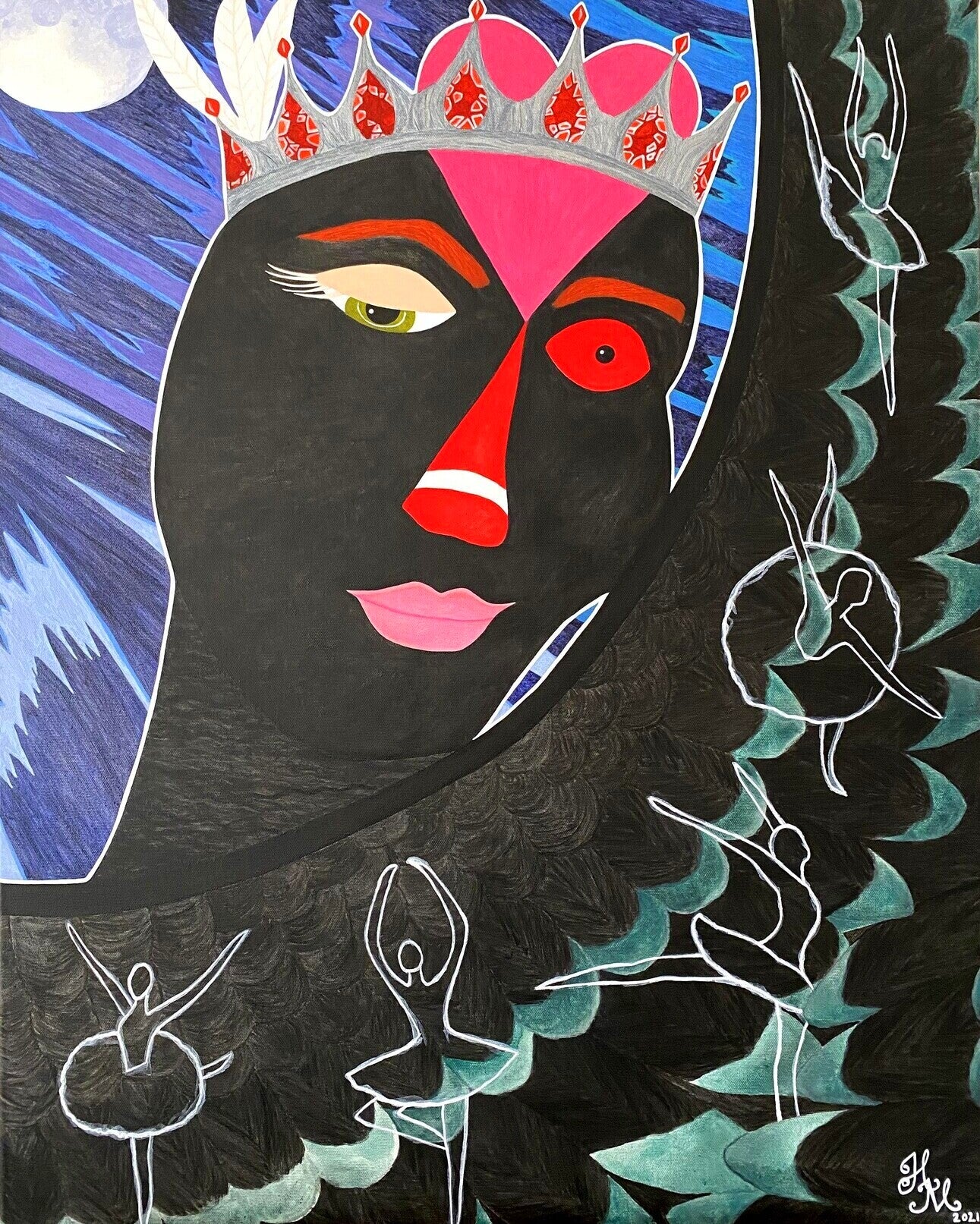 HEINI MIKA - The Black Swan | Painting, buy at DOORS NYC