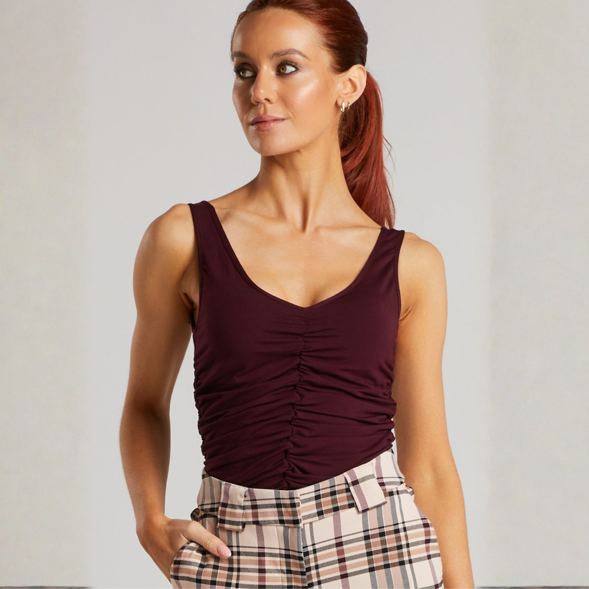 Olera Singlet Top – Blackberry