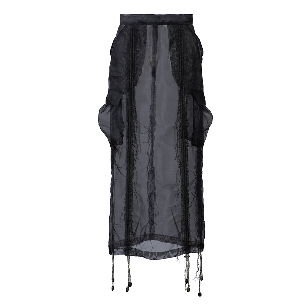 Black Organza Maxi Skirt