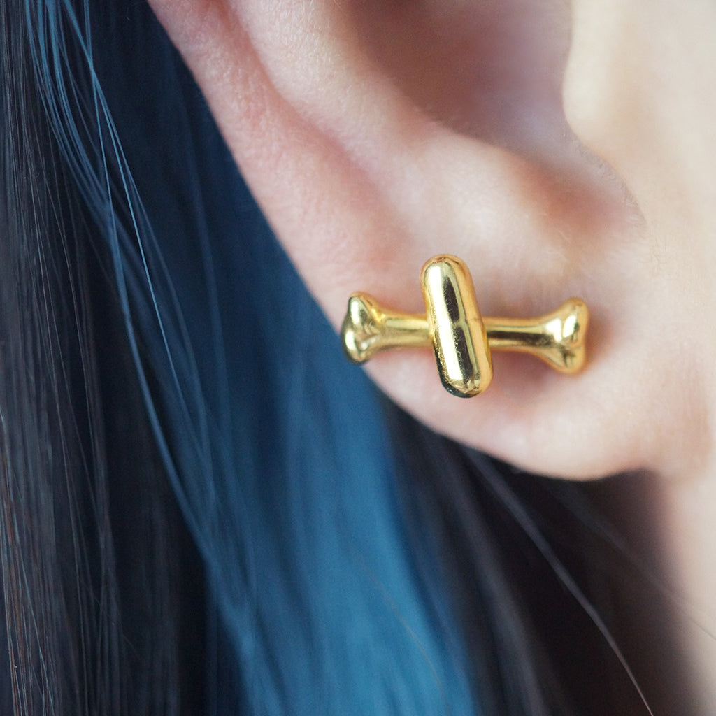 ZHUO - Pill Or Real Studs Gold, buy at DOORS NYC