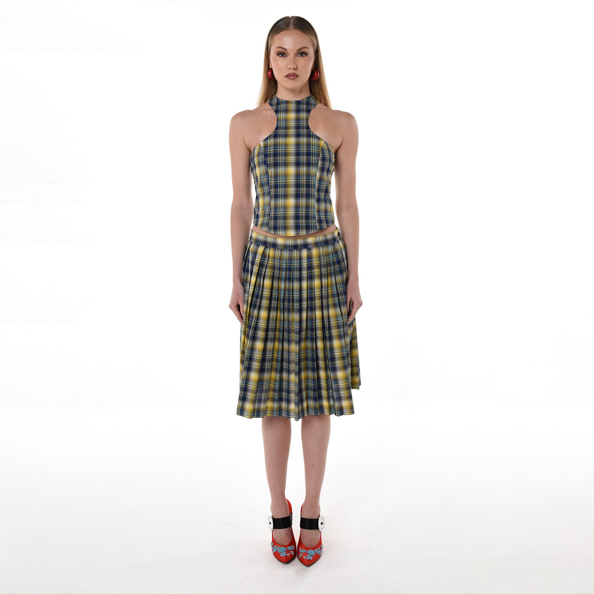 28NATELIER - Plaid Halter Top, buy at DOORS NYC