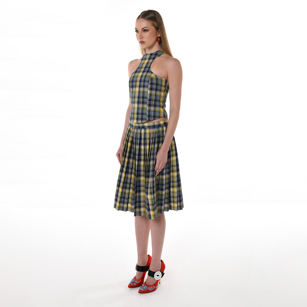 28NATELIER - Plaid Halter Top, buy at DOORS NYC
