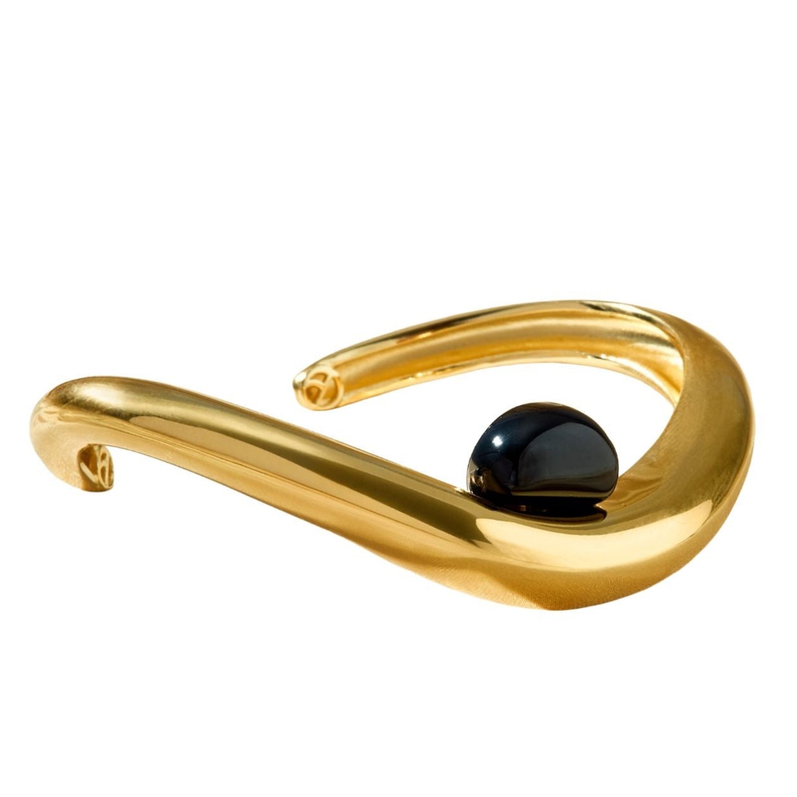 Gold Plated Onyx Presente Bracelet - Entre Camadas Collection