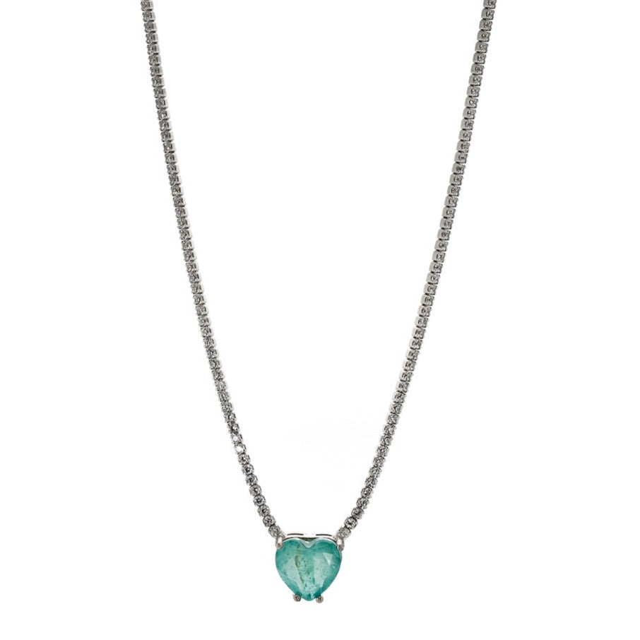 EBRU JEWELRY - Paraiba Heart Diamond Necklace, buy at DOORS NYC