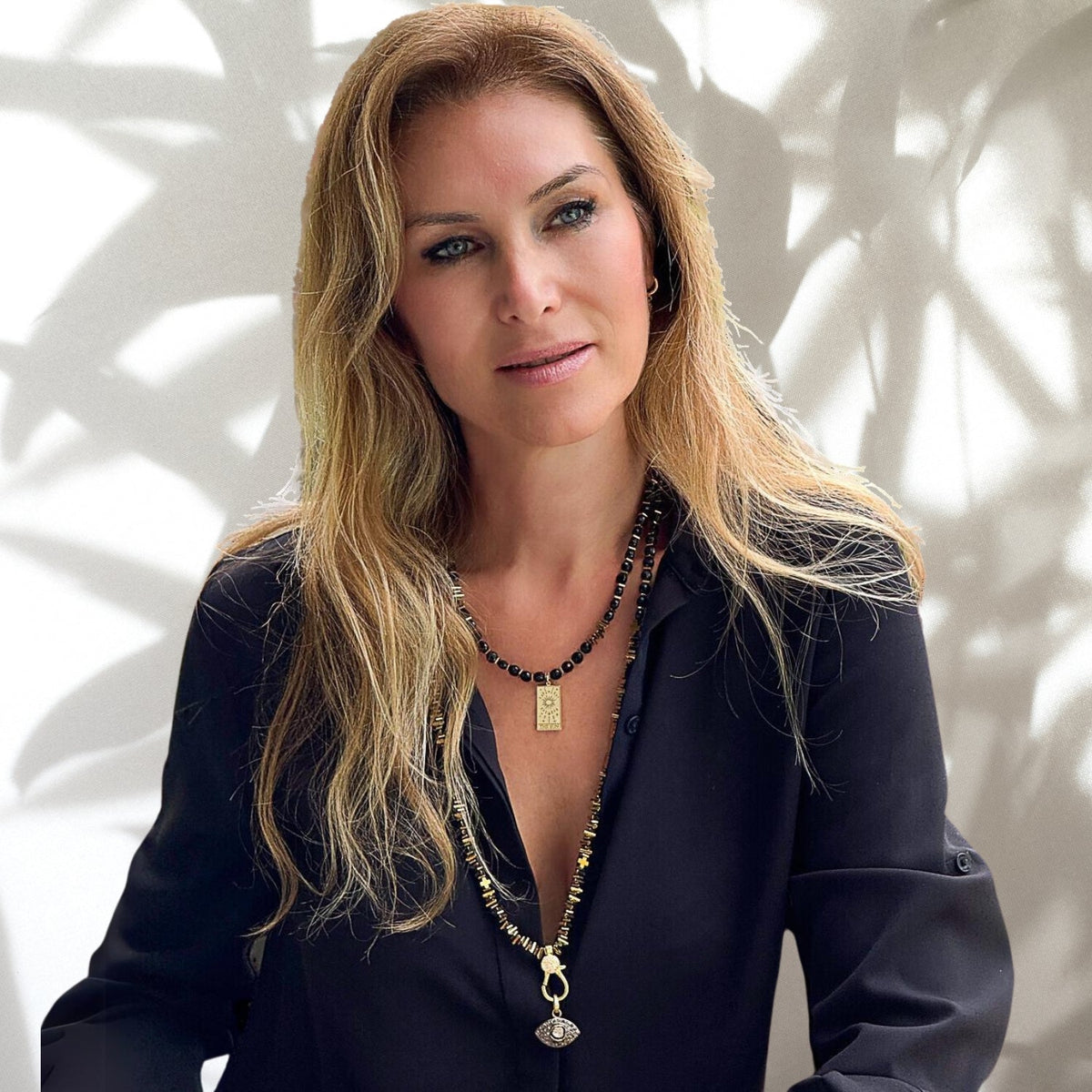 Exquisite Pave Diamond Necklace with Black Onyx Beads