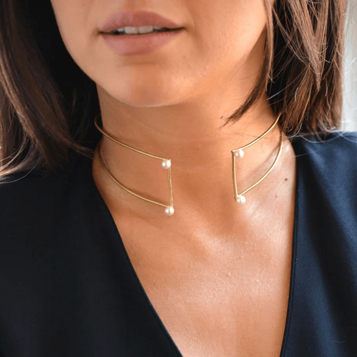 LINYA JEWELRY - Pearl Choker | Gold, buy at DOORS NYC