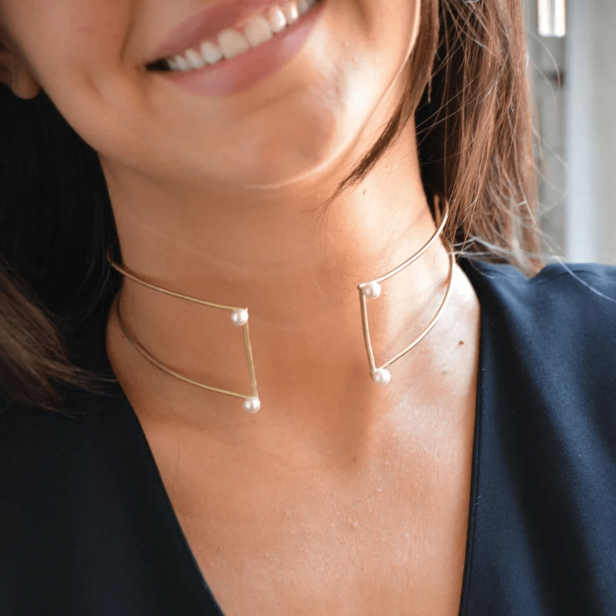LINYA JEWELRY - Pearl Choker | Gold, buy at DOORS NYC
