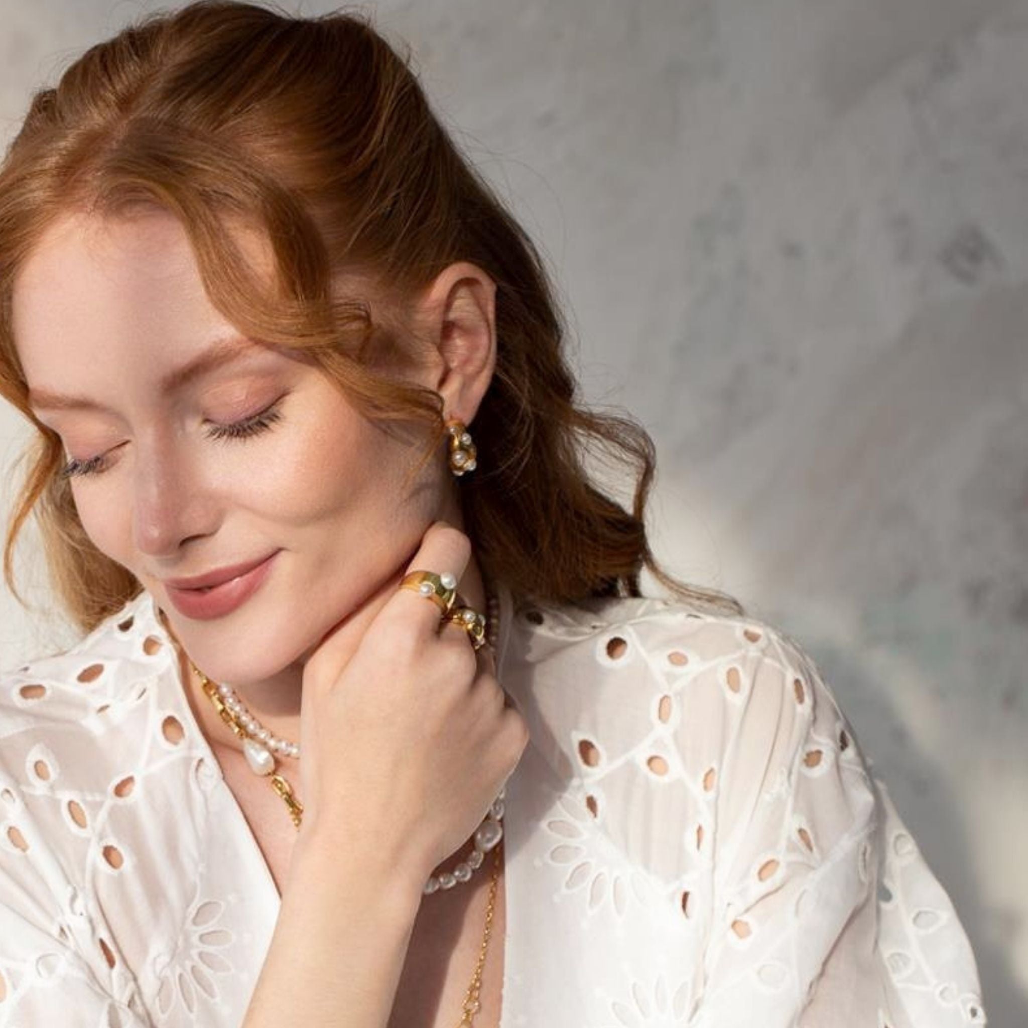 LINYA JEWELRY - Pearl Hoop Earring, buy at DOORS NYC