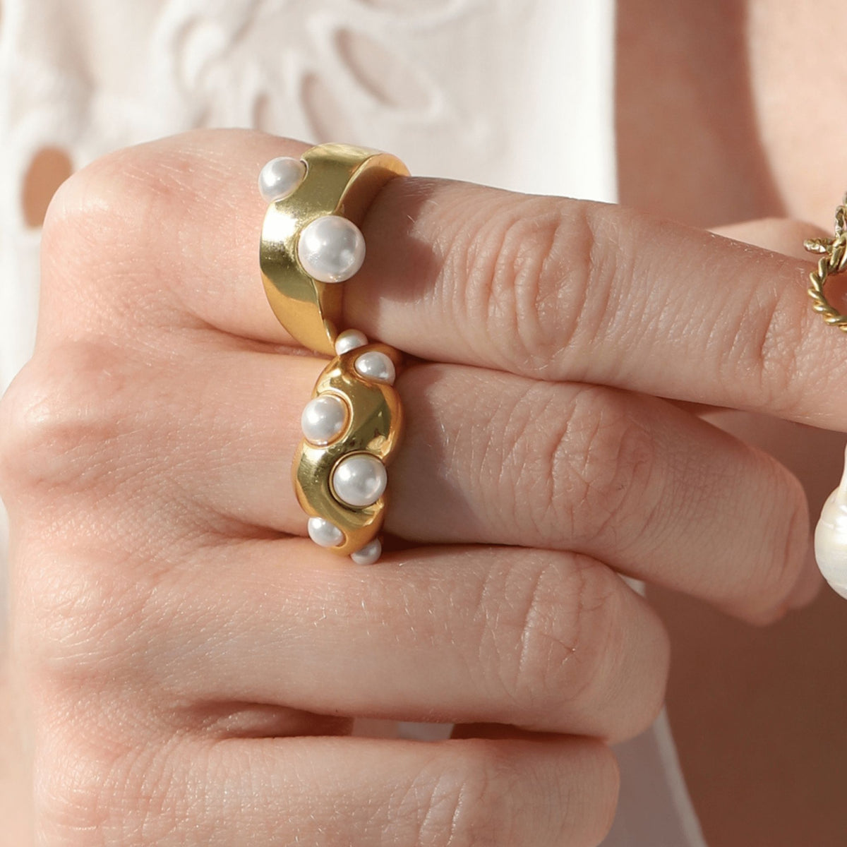 LINYA JEWELRY - Pearl Ring | Gold, buy at DOORS NYC