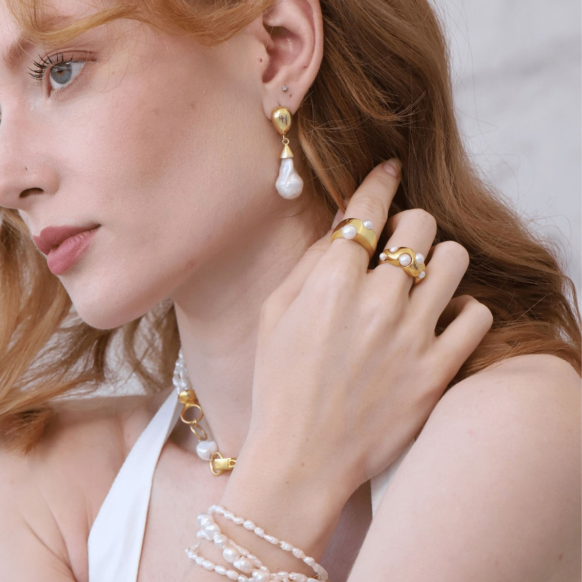 LINYA JEWELRY - Pearl Ring | Gold, buy at DOORS NYC