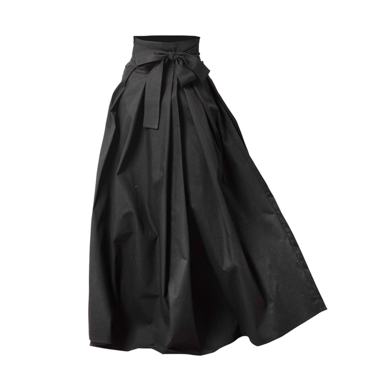 Peony Black High Waist Cotton Skirt