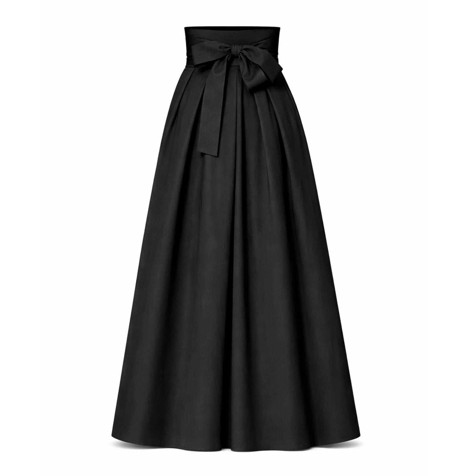 Peony Black High Waist Cotton Skirt