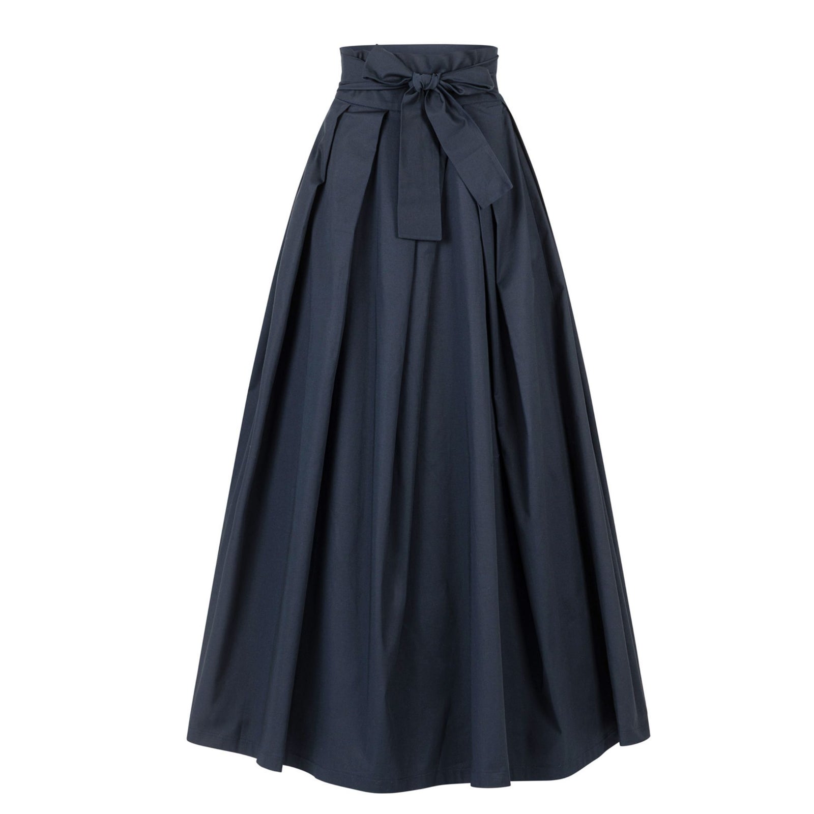 Peony Dark Blue High Waist Cotton Skirt