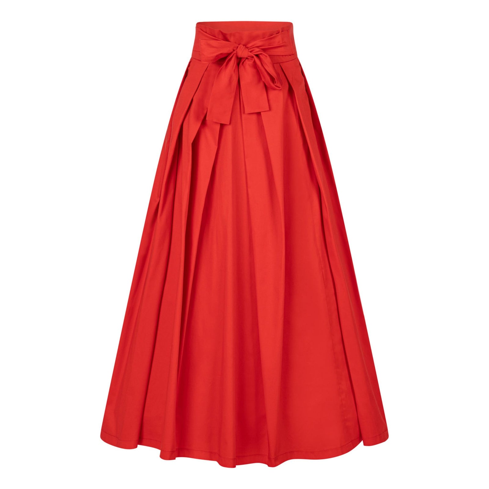 Peony Red High Waist Cotton Skirt