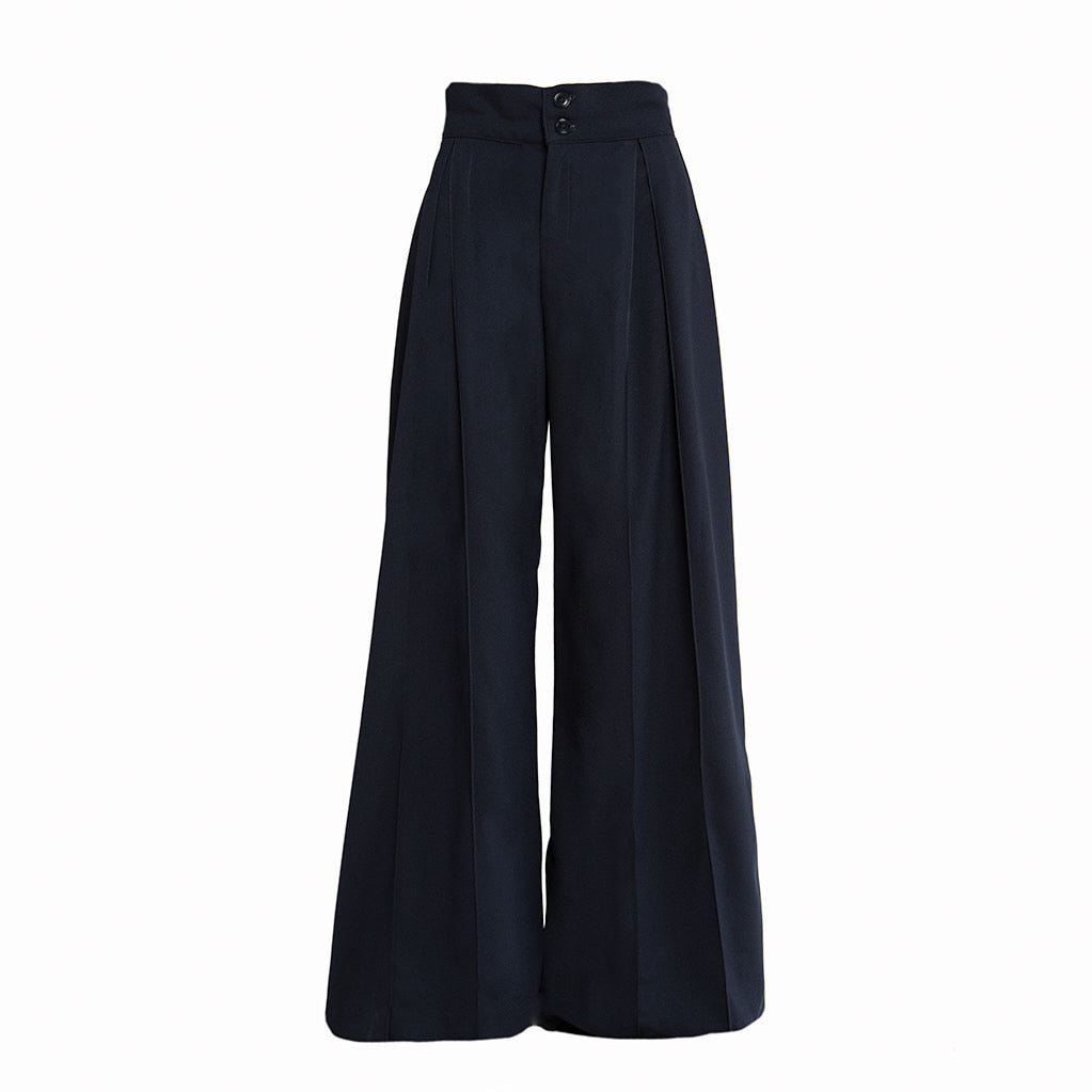 OTKUTYR - Pleated Crepe Pants | Blue, buy at DOORS NYC
