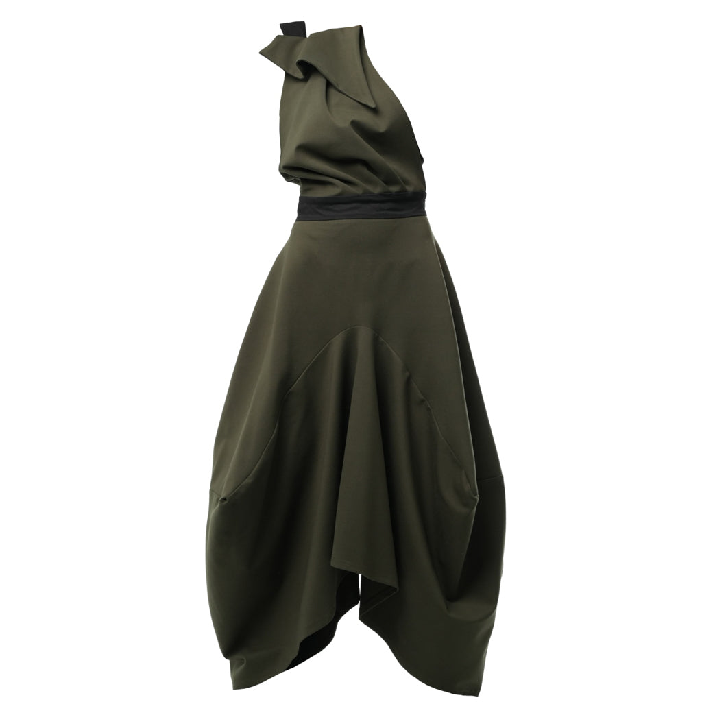 khaki green pinafore dress Corduroy Pinafore Dress – Olive Green