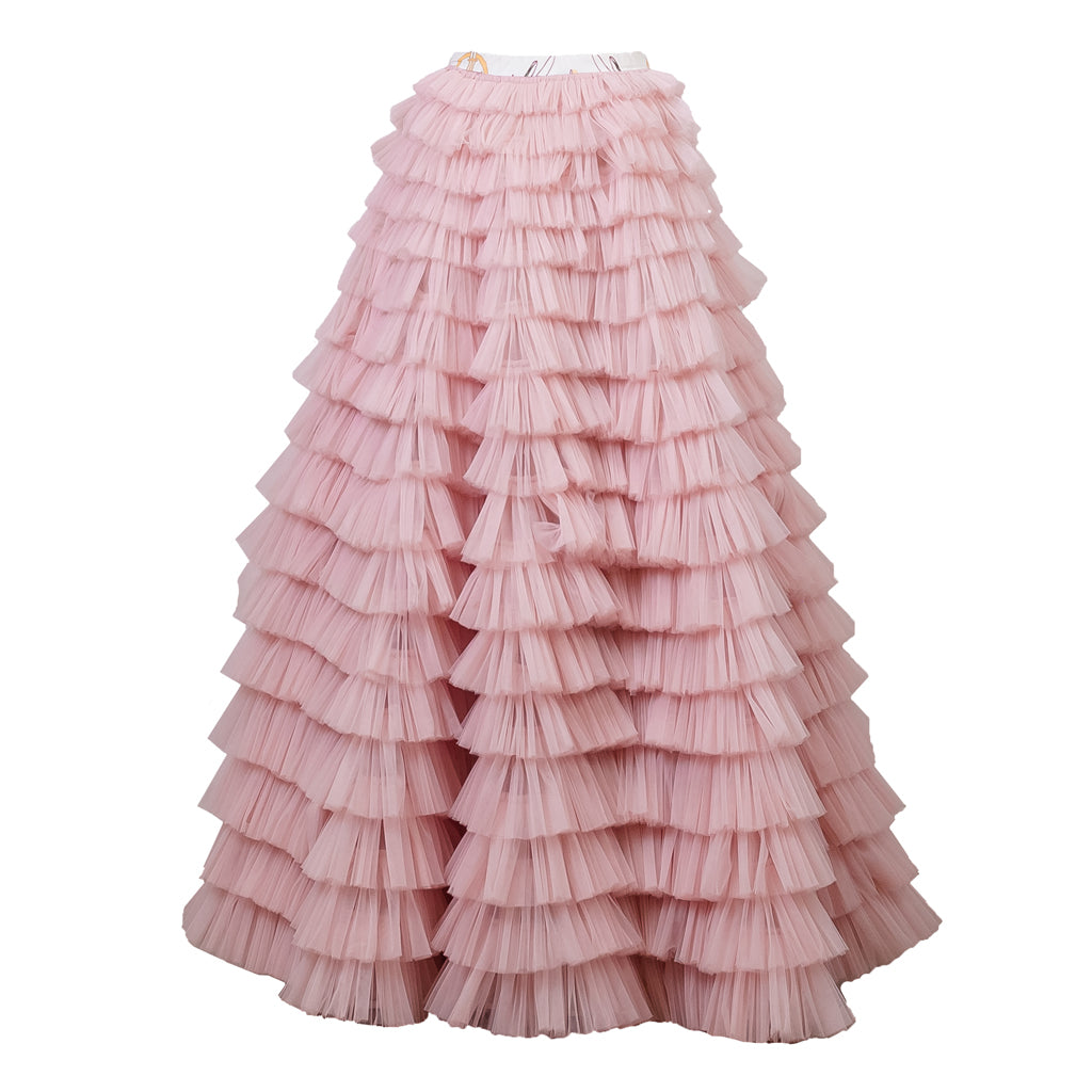 AIDA KAUMENOVA -Pink Flouncy Skirt | PR Sample, at DOORS NYC
