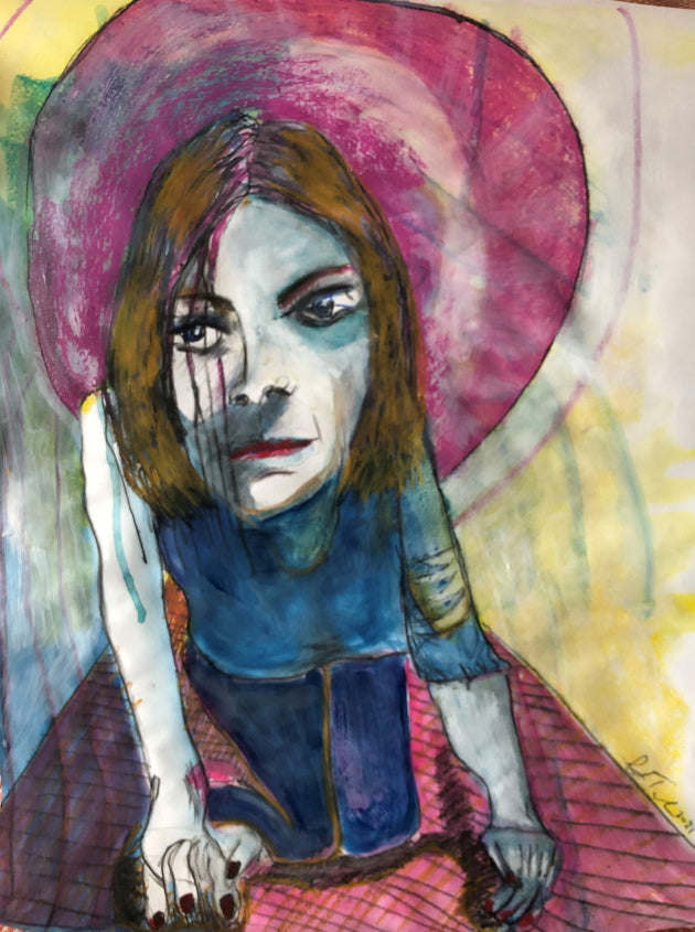 PATRICIA TUDOSA - The Pink Burden | Painting, buy at DOORS NYC