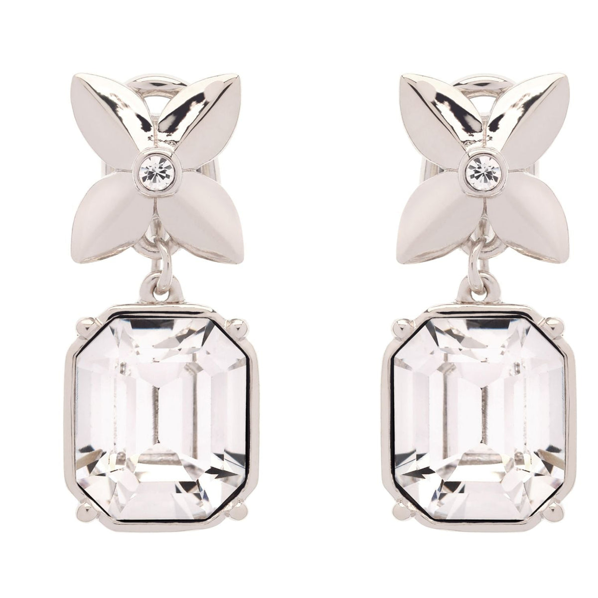 Platinum Flower Earrings