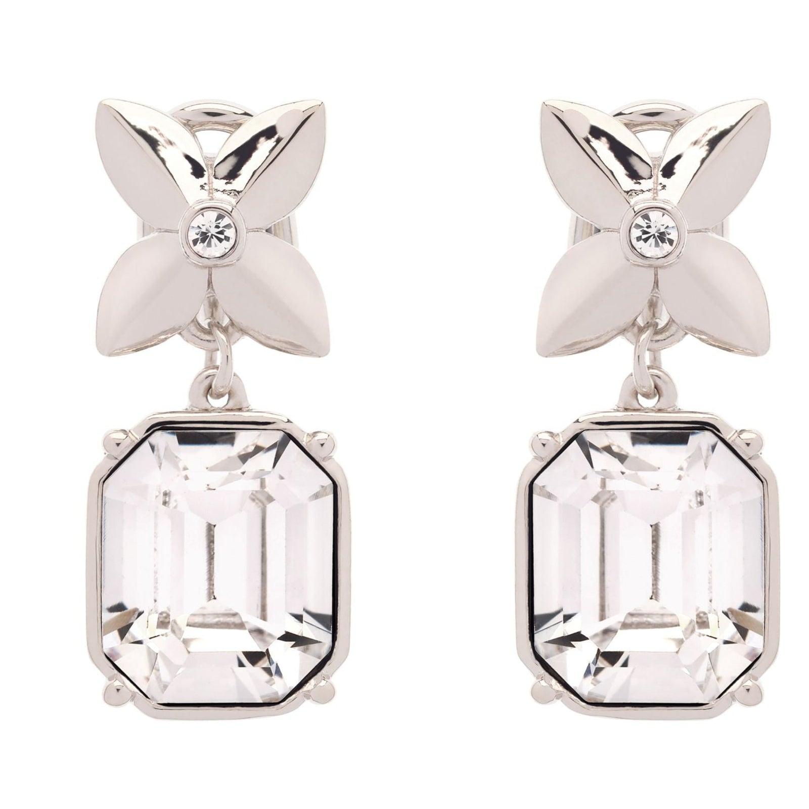 Platinum Flower Earrings