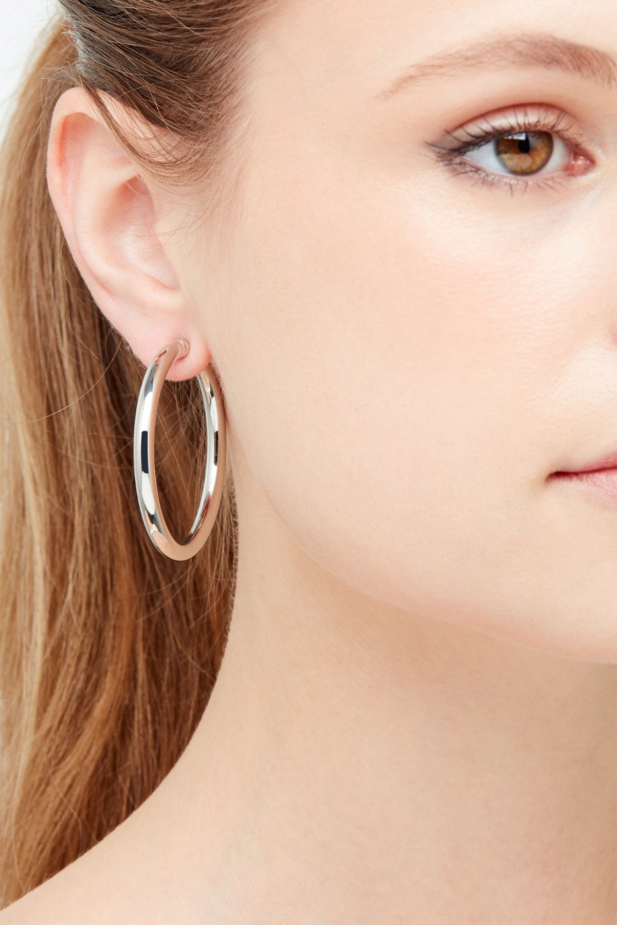 Platinum Hoop  Earrings