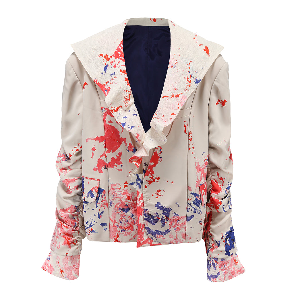 CLEAR TO RAIN -  Print Splatter Blazer | Ivory, buy at DOORS NYC