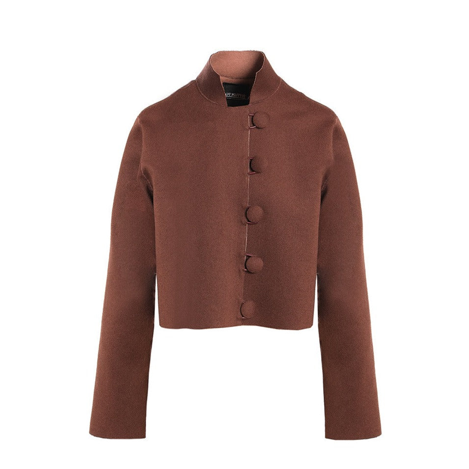 Reversable Cashmere Jacket | Brown & Pink
