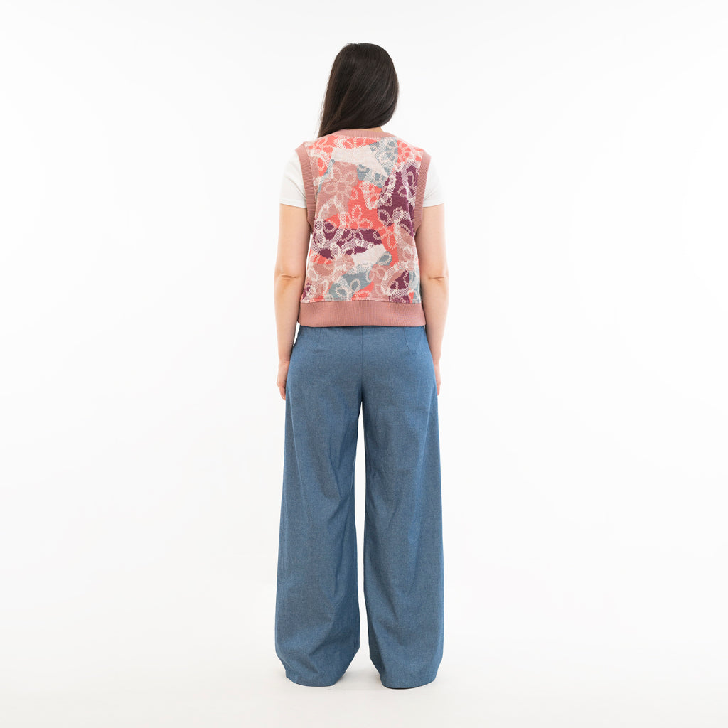 POPPANACHIC - Bloom Merino Wool Vest | Rose, buy at DOORS NYC