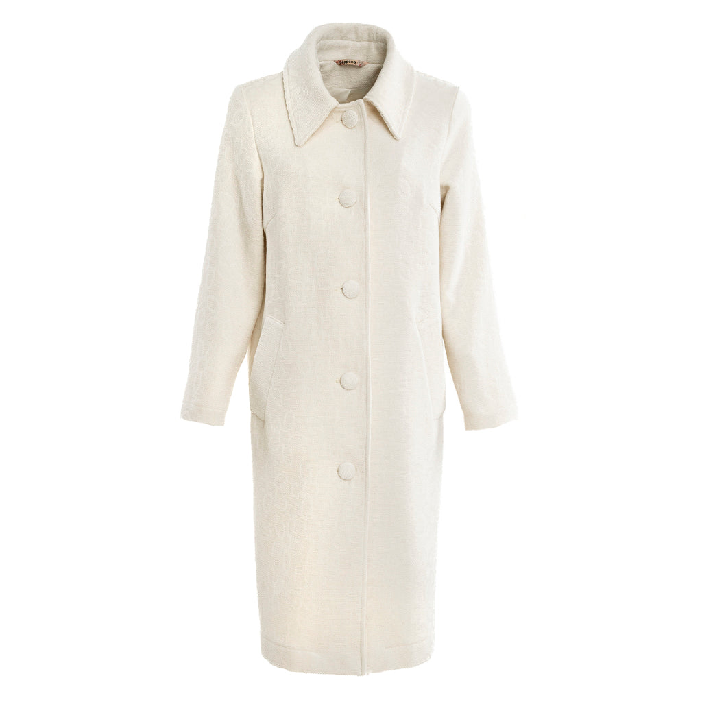 POPPANACHIC - Bloom Velvet Coat | White, buy at DOORS NYC