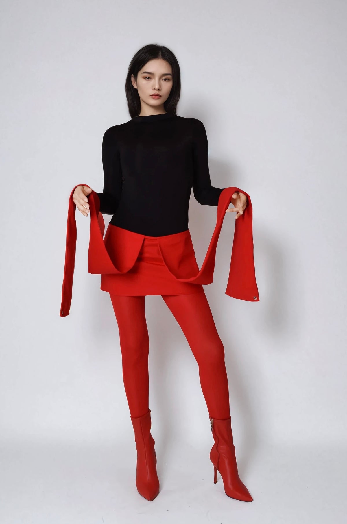 TANIA ORELLANA - Musubi Skirt | Red, buy at DOORS NYC