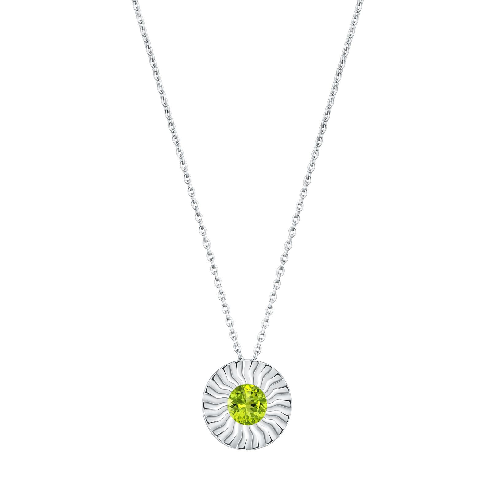 ANTY JEWELRY - Silver Aura Pendant Necklace with Peridot & Diamond, PR Sample at DOORS NYC PR showroom