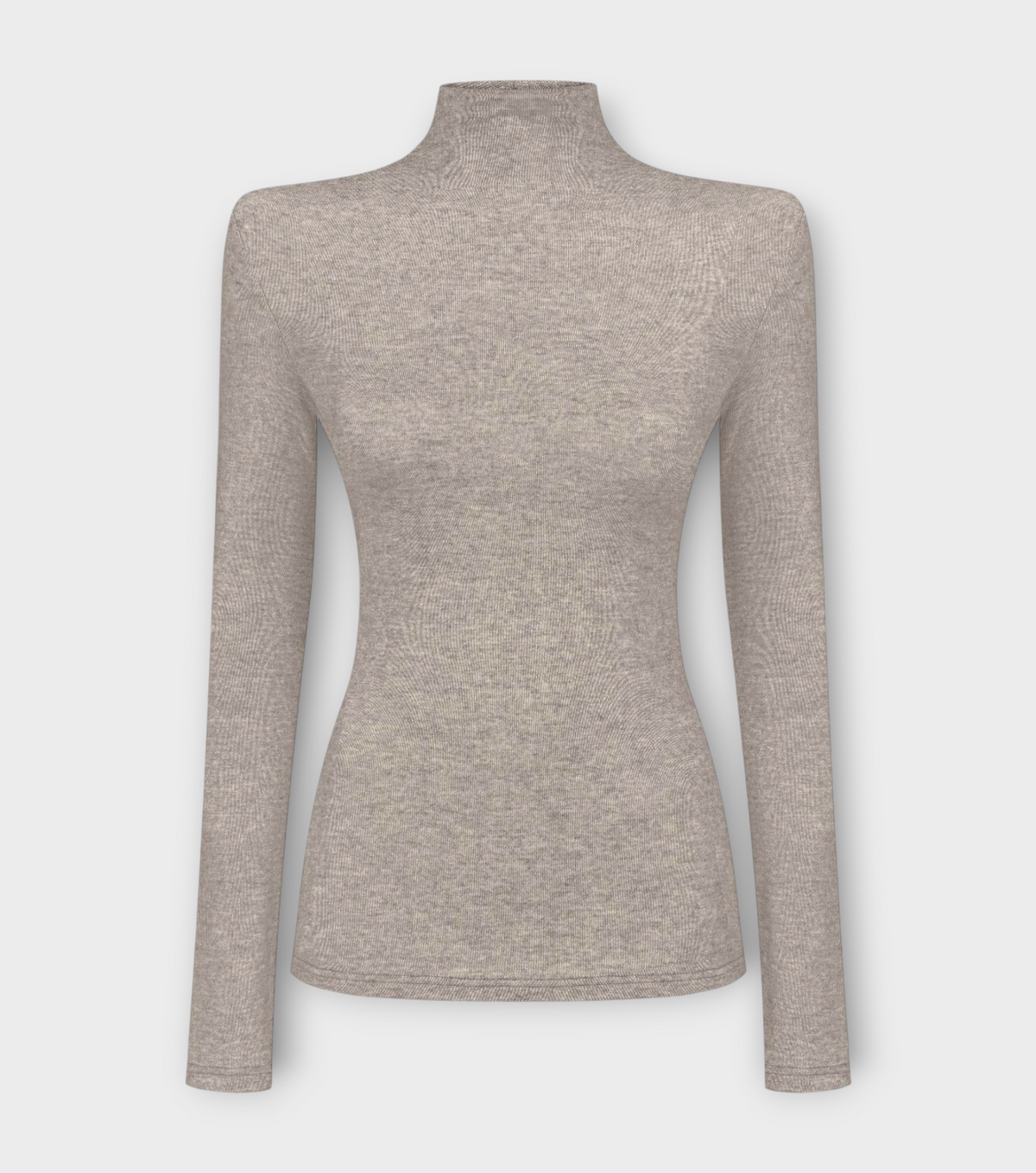 DAR ANN STUDIO gray turtleneck top, back view, women's long-sleeve top, buy at DOORS NYC