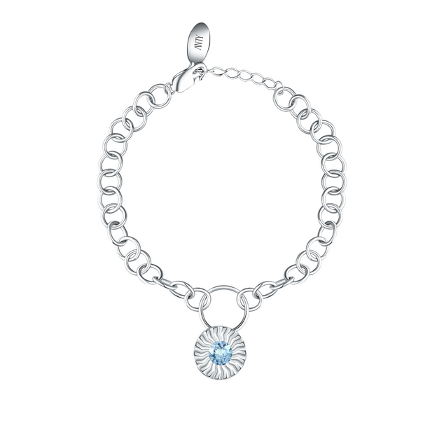 Silver Aura Drop Bracelet with Blue Topaz | PR Sample